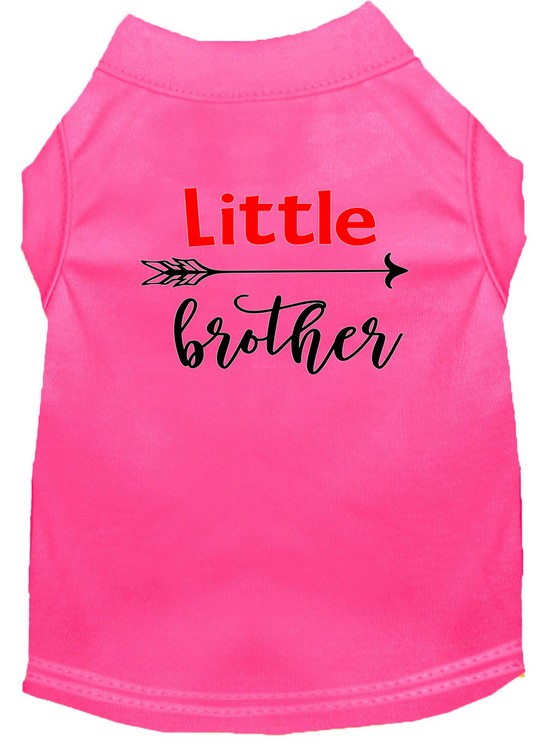 Little Brother Screen Print Dog Shirt Bright Pink XXL